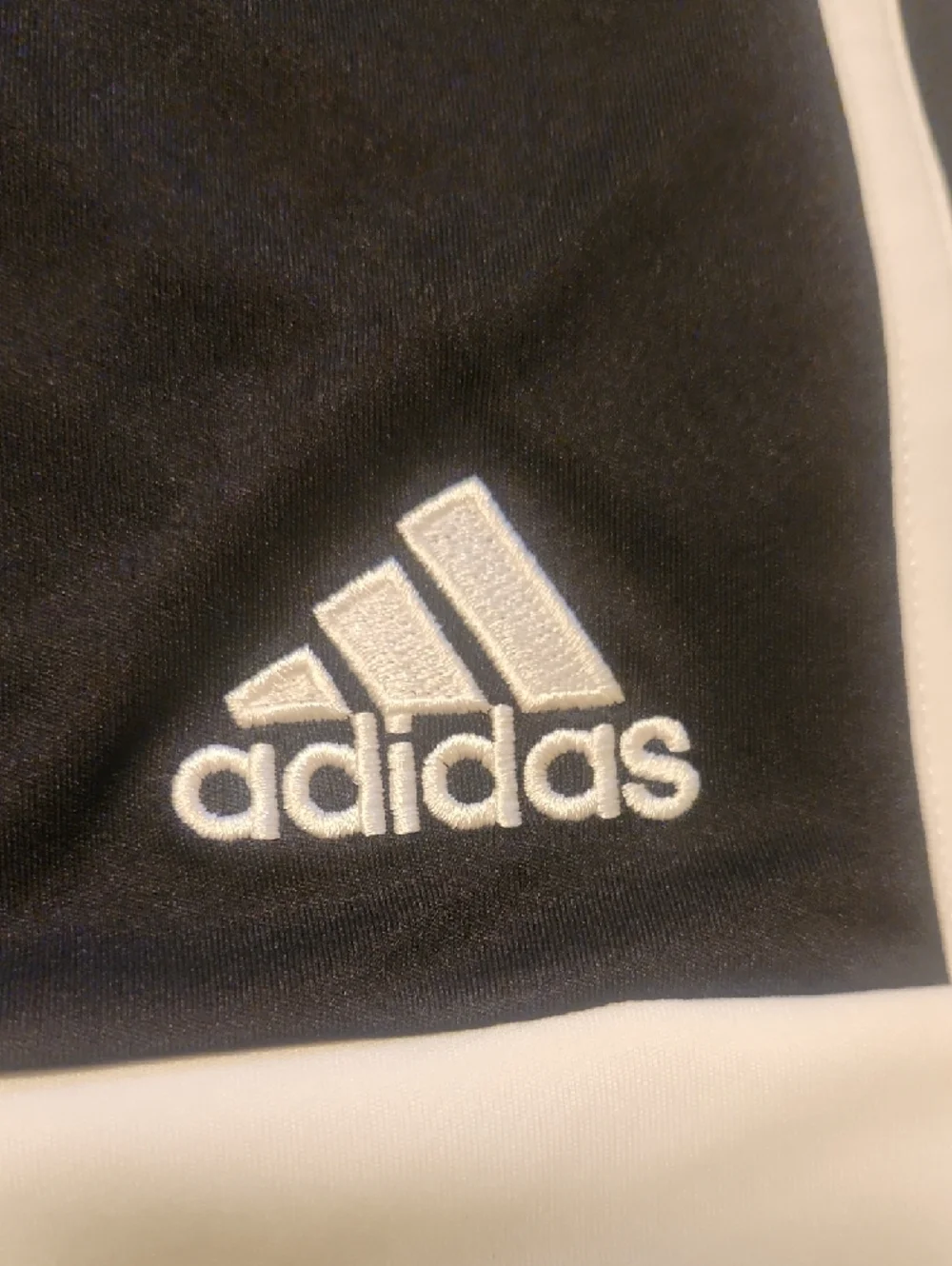 adidas Black Athletic Shorts with White Stripes